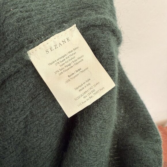 Sézane Barry Cardigan V-Neck Sweater Mohair Alpaca Green - Picture 7 of 7